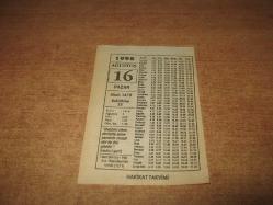 Efemera - HAKİKAT TAKVİMİ YAPRAĞI 16 AĞUSTOS 1998 - kitantik - kitaLog