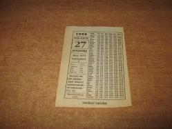 HAKİKAT TAKVİMİ YAPRAĞI 27 AĞUSTOS 1998