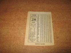 HAKİKAT TAKVİMİ YAPRAĞI 28 AĞUSTOS 1998