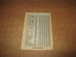 HAKİKAT TAKVİMİ YAPRAĞI 31 AĞUSTOS 1998