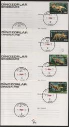 EFM.5874 2012 DÜNYA ÇEVRE GÜNÜ DİNOZORLAR KİTAPÇIK İÇİNDEKİ POSTA KARTLARI İLK GÜN NADİR