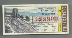 LOT.10 » 29 OCAK 1978 MİLLİ PİYANGO ÇEYREK BİLET (025376)...