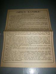 Efemera - miraç kandili konulu yazı - yazan sivas müftüsü hasan şakir sancaktar sivas 1971 - kitantik - kitaLog