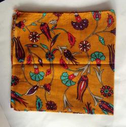 Yazma Bandana - Otantik Fular (Sınırlı sayıda defile için özel üretilmiş kumaştır. Yıkanmış, Elde kenarları dikilmiş, ütülenmiş)