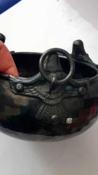 Kayaoğlu Bakırcılık'dan Türk Bakır Kase El Dövme Kartal Motifi Asma Dikimi ile