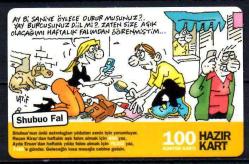 Efemera - 21136 TURKCELL GSM LATİF DEMİRCİ KARİKATÜRLER SHUBUO FAL 100 KONTÖR - kitantik - kitaLog