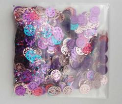 Pul Payet Resim Kolaj Portakal Dilimi Desenli Karışık Renk  İncik Boncuk Süsleme ve İşleme Malzemesi