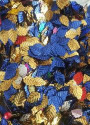 Pul Payet Resim Kolaj Yaprak Modelli İncik Boncuk Süsleme ve İşleme Malzemesi