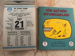 21 Şubat 1991 orijinal Diyanet takvim yaprağı (Cin Ali kitabı hediyeli :)
