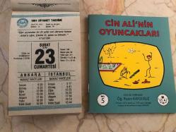 23 Şubat 1991 orijinal Diyanet takvim yaprağı (Cin Ali kitabı hediyeli :)