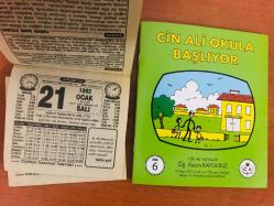21 Ocak 1992 orijinal Türkiye gazetesi takvim yaprağı (Cin Ali kitabı hediyeli:)