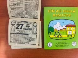 27 Ocak 1992 orijinal Türkiye gazetesi takvim yaprağı (Cin Ali kitabı hediyeli:)