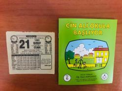 21 Şubat 1992 orijinal Türkiye gazetesi takvim yaprağı (Cin Ali kitabı hediyeli:)
