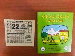 Efemera - 22 Şubat 1992 orijinal Türkiye gazetesi takvim yaprağı (Cin Ali kitabı hediyeli:) - kitantik - kitaLog