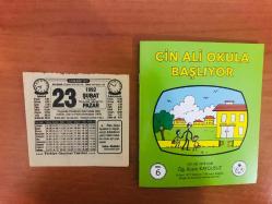 23 Şubat 1992 orijinal Türkiye gazetesi takvim yaprağı (Cin Ali kitabı hediyeli:)