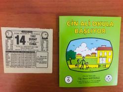 14 Şubat 1992 orijinal Türkiye gazetesi takvim yaprağı (Cin Ali kitabı hediyeli:)