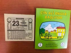 23 Temmuz 1992 orijinal Türkiye gazetesi takvim yaprağı (Cin Ali kitabı hediyeli:)