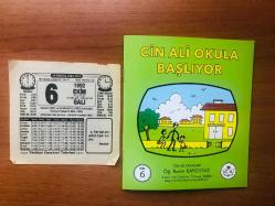 6 Ekim 1992 orijinal Türkiye gazetesi takvim yaprağı (Cin Ali kitabı hediyeli:)