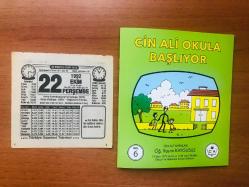 22 Ekim 1992 orijinal Türkiye gazetesi takvim yaprağı (Cin Ali kitabı hediyeli:)