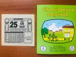 25 Ekim 1992 orijinal Türkiye gazetesi takvim yaprağı (Cin Ali kitabı hediyeli:)
