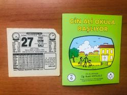 27 Ekim 1992 orijinal Türkiye gazetesi takvim yaprağı (Cin Ali kitabı hediyeli:)