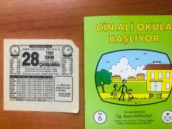 28 Ekim 1992 orijinal Türkiye gazetesi takvim yaprağı (Cin Ali kitabı hediyeli:)