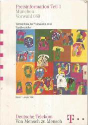 PREİSİNFORMATİON TEİL 1 MÜNCHEN VORWAHL 089 - VERZEİCHNİS DER VORWAHLEN UND TARİFBEREİCHE