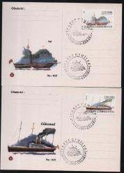 EFM.5360 2000 TÜRK TİCARET GEMİLERİ İLK GÜN ÖZEL DAMGALI 4 AYRI FORMÜLER KART