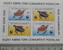 1992 K.K.T.C DÜNYA ÇEVRE GÜNÜ DENİZ KAPLUMBAĞALARI ORİJİNAL BLOKU MNH FF2BB1