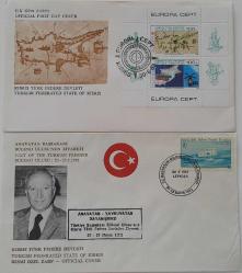 1983 KIBRIS TÜRK FEDERE DEVLETİ EUROPA CEPT-82 BAŞBAKANI BÜLENT ULUSUNUN ZİYARETİ İLK GÜN ZARFLARI