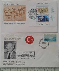 1983 KIBRIS TÜRK FEDERE DEVLETİ EUROPA CEPT-82 BAŞBAKANI BÜLENT ULUSUNUN ZİYARETİ İLK GÜN ZARFLARI