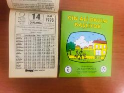 14 Ocak 1998 hediyelik orijinal Saray takvim yaprağı (Cin Ali kitabı hediyeli:)