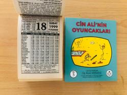 18 Şubat 1999 hediyelik orijinal Fazilet takvim yaprağı (Cin Ali kitabı hediyeli:)