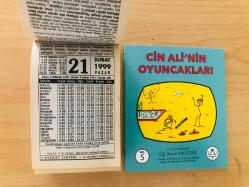 21 Şubat 1999 hediyelik orijinal Fazilet takvim yaprağı (Cin Ali kitabı hediyeli:)