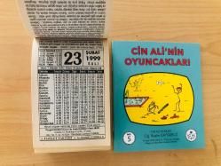 23 Şubat 1999 hediyelik orijinal Fazilet takvim yaprağı (Cin Ali kitabı hediyeli:)