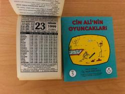 23 Nisan 1999 hediyelik orijinal Fazilet takvim yaprağı (Cin Ali kitabı hediyeli:)