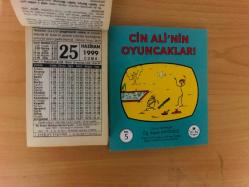 25 Haziran 1999 hediyelik orijinal Fazilet takvim yaprağı (Cin Ali kitabı hediyeli:)