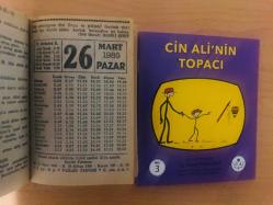 26 Mart 1989 hediyelik orijinal Fazilet takvim yaprağı (Cin Ali kitabı hediyeli:)