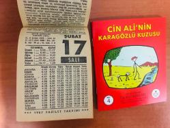 17 Şubat 1987 hediyelik orijinal Fazilet takvim yaprağı (Cin Ali kitabı hediyeli:)