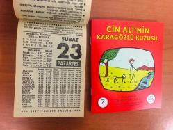 23 Şubat 1987 hediyelik orijinal Fazilet takvim yaprağı (Cin Ali kitabı hediyeli:)