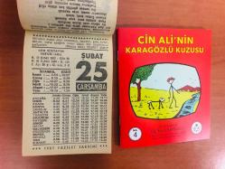 25 Şubat 1987 hediyelik orijinal Fazilet takvim yaprağı (Cin Ali kitabı hediyeli:)