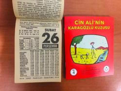 26 Şubat 1987 hediyelik orijinal Fazilet takvim yaprağı (Cin Ali kitabı hediyeli:)