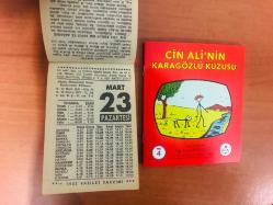 23 Mart 1987 hediyelik orijinal Fazilet takvim yaprağı (Cin Ali kitabı hediyeli:)