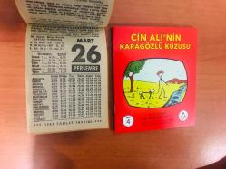 26 Mart 1987 hediyelik orijinal Fazilet takvim yaprağı (Cin Ali kitabı hediyeli:)