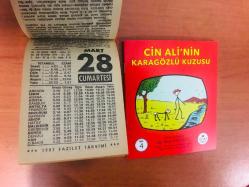 28 Mart 1987 hediyelik orijinal Fazilet takvim yaprağı (Cin Ali kitabı hediyeli:)