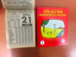 21 Nisan 1987 hediyelik orijinal Fazilet takvim yaprağı (Cin Ali kitabı hediyeli:)