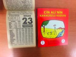 23 Nisan 1987 hediyelik orijinal Fazilet takvim yaprağı (Cin Ali kitabı hediyeli:)