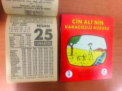 25 Nisan 1987 hediyelik orijinal Fazilet takvim yaprağı (Cin Ali kitabı hediyeli:)