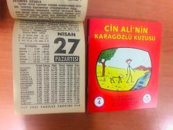 27 Nisan 1987 hediyelik orijinal Fazilet takvim yaprağı (Cin Ali kitabı hediyeli:)