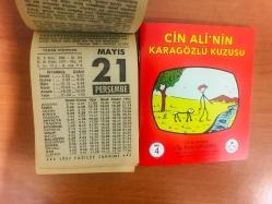 21 Mayıs 1987 hediyelik orijinal Fazilet takvim yaprağı (Cin Ali kitabı hediyeli:)